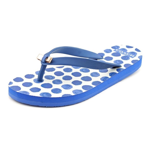 Coach blue bow Amel flip flops - Picture 1 of 7